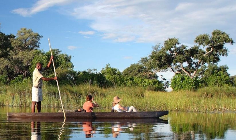 The tranquility of a Mokoro ride in the Okavango delta.